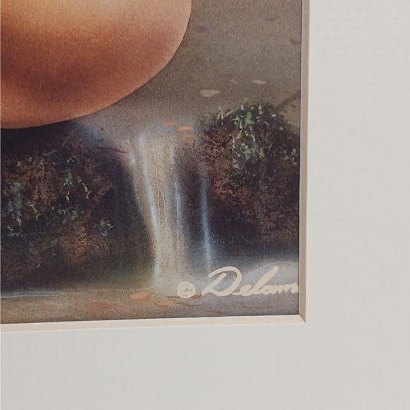 RARE David Delamare "Bathing in Moonlight" Mermaid Matted Print 11x14 inch NEW - Picture 5 of 6